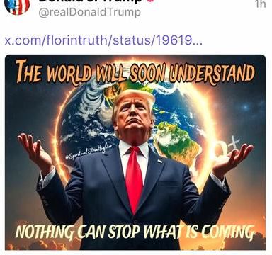 «Мир скоро поймет, ничто не остановит то, что грядет», – вещает Трамп