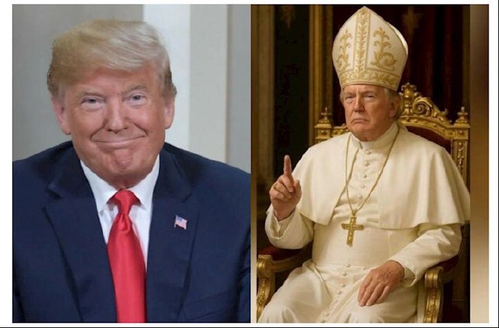 Трамп в образе папы римского, согласно странице в соцсети президента США